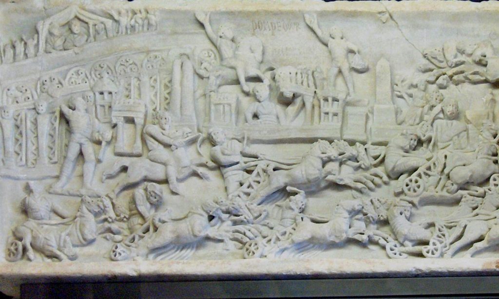 Scultura marmorea con rappresentazione dei Ludi